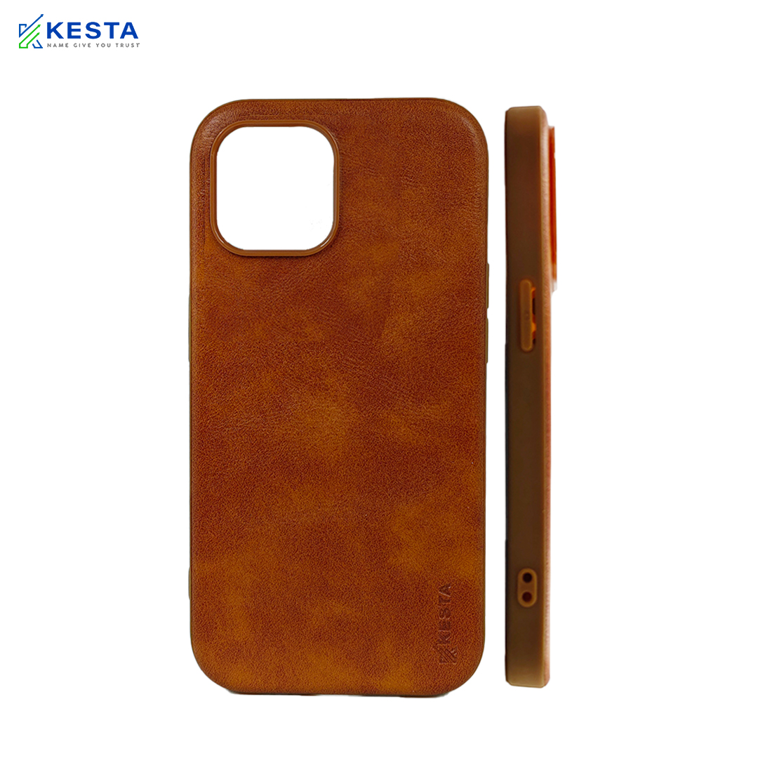 iPhone 15 Cover - Brave Brown Leather Case (Waterproof & Dustproof)